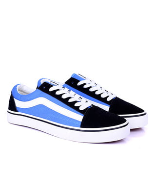 White Stripe Classic Unisex Sneakers-Blue & Black - Romelu|20012 White Stripe Classic Unisex Sneakers-Blue & Black - Romelu|20012