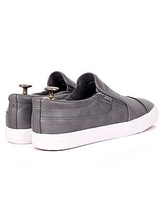 Men's Zipper Cap Toe Sneakers-Gray - Tyrell|20079 Men's Zipper Cap Toe Sneakers-Gray - Tyrell|20079
