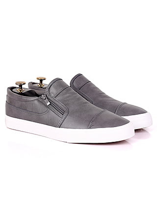 Men's Zipper Cap Toe Sneakers-Gray - Tyrell|20079 Men's Zipper Cap Toe Sneakers-Gray - Tyrell|20079