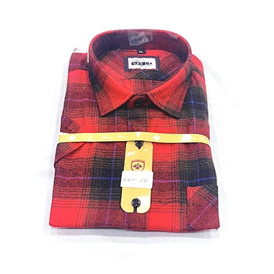 CD-Checkers Short Sleeve Dress Shirt-Red/Black/Multi-Josh|10155