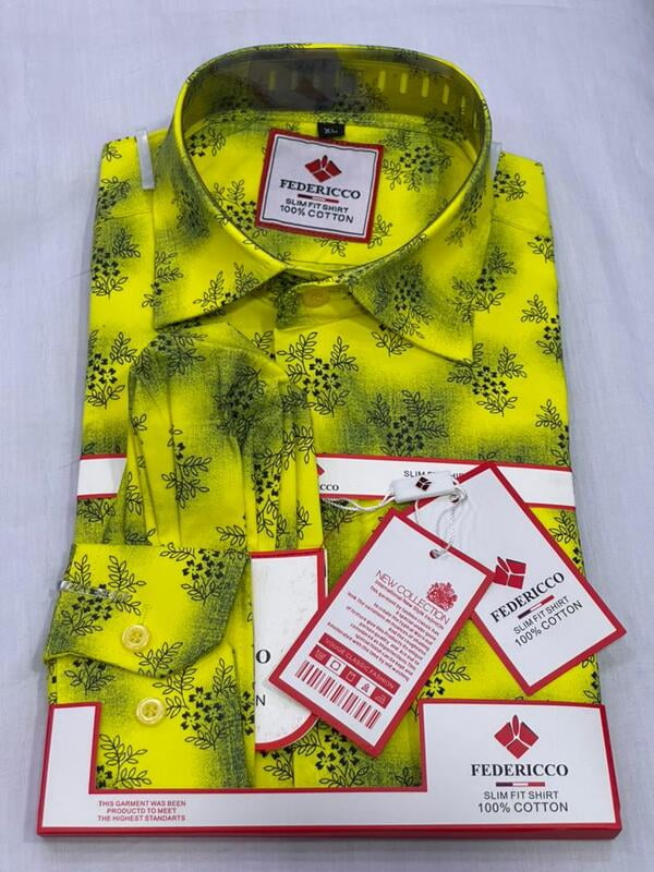 CD-Floral Patterned Long Sleeve Shirt-Yellow-Jade|11074