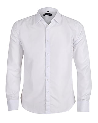 CD-Plain Office Long Sleeve Dress Shirt-White-Artuto|11077