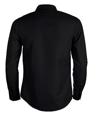 CD-Plain Office Long Sleeve Dress Shirt-Black-Artuto|11078