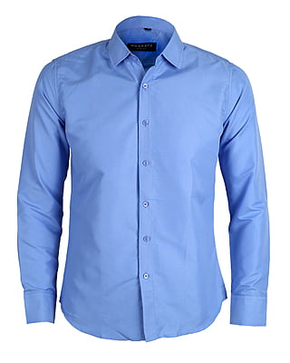 CD-Plain Office Long Sleeve Dress Shirt-Sky Blue-Artuto|11079