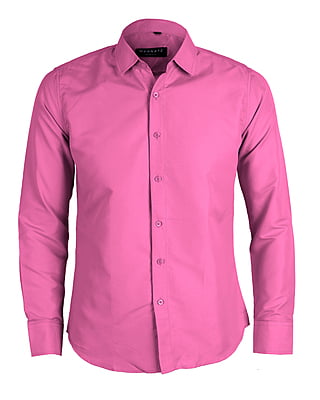 CD-Plain Office Long Sleeve Dress Shirt-Pink-Artuto|11081