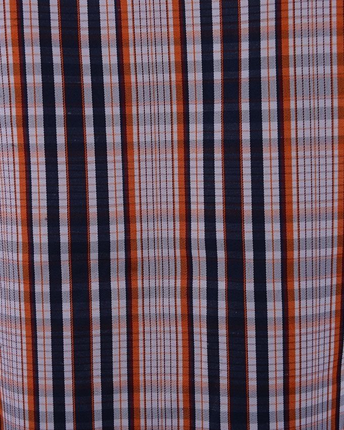 Men,s Quality  Stripped Long Sleeve Shirt-Orange/Black-Justin|11195
