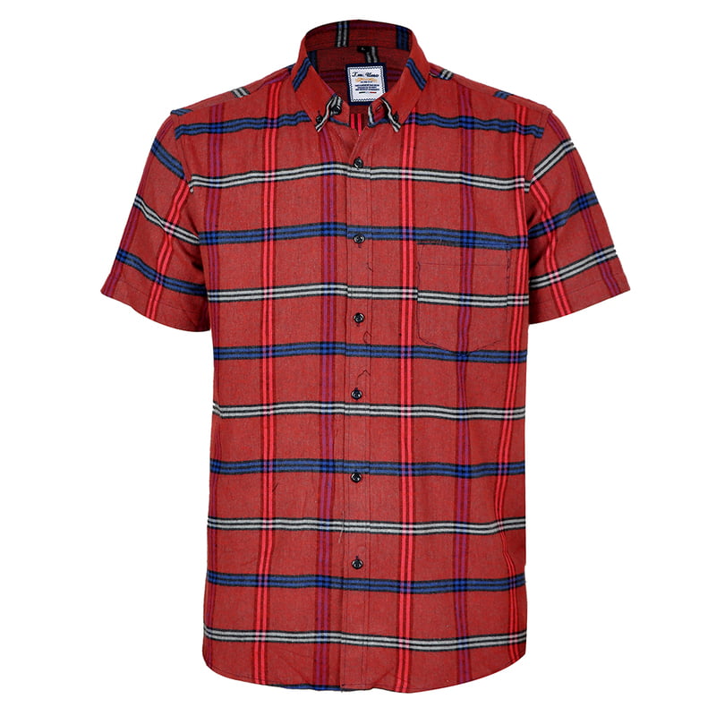 CD-Checkers Short Sleeve Dress Shirt-Wine/Blue-Miguel|11219