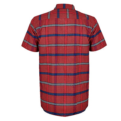 CD-Checkers Short Sleeve Dress Shirt-Wine/Blue-Miguel|11219