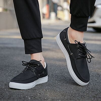 WH-Men's Corduroy Sneakers-Black-Brayden|20127