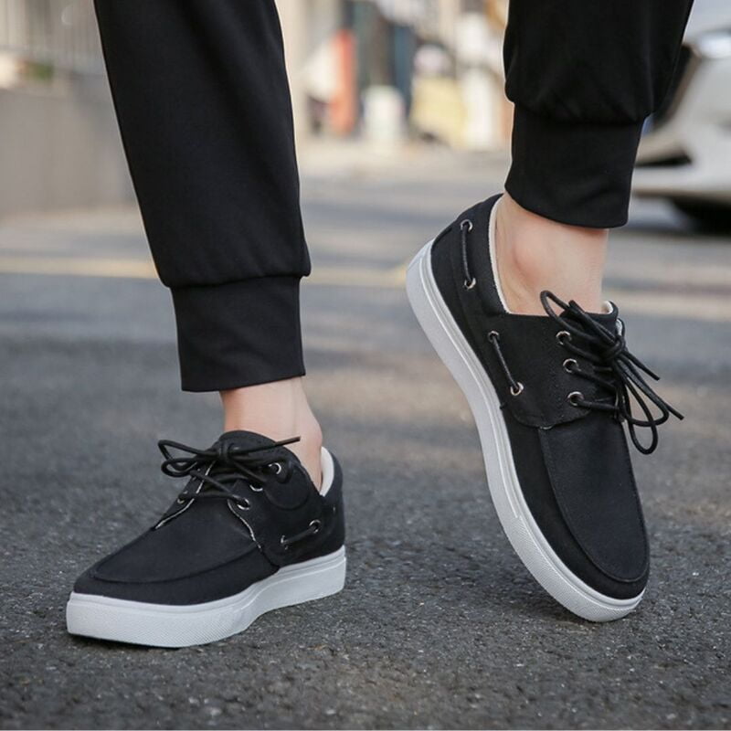 WH-Men's Corduroy Sneakers-Black-Brayden|20127