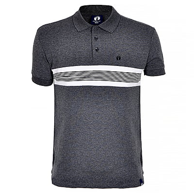 CD-Stripe Design Plain Polo Shirt-Gray-Yerry|10180