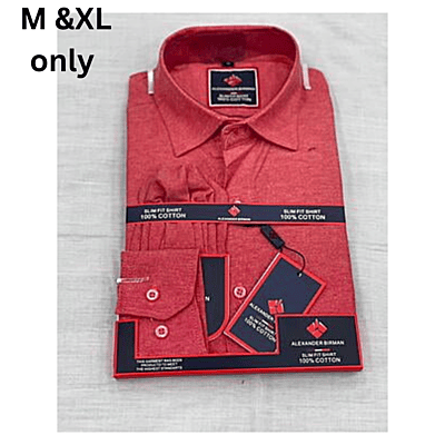 CD-Long Sleeve Plain Office Shirt-Red-Patrick|10045