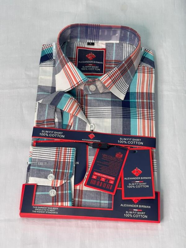 CD-Men's Checkers Long Sleeve Shirt-Multi-Butland|11062