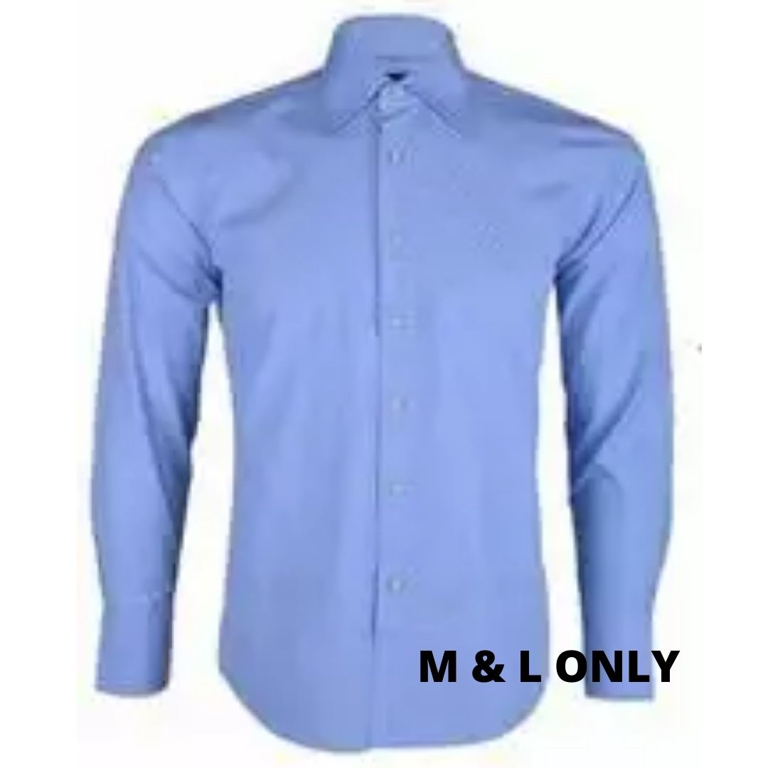 Michael Plain Long Sleeve Shirt - Blue|10112 Michael Plain Long Sleeve Shirt - Blue|10112