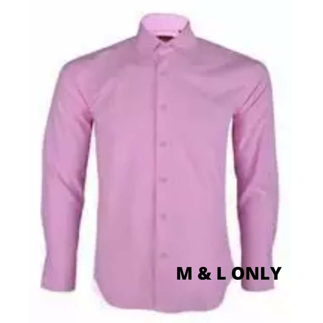 10113 Mikael Plain Long Sleeve Shirt - Pink 10113 Mikael Plain Long Sleeve Shirt - Pink